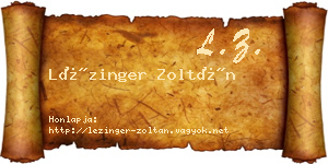 Lézinger Zoltán névjegykártya